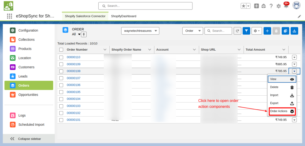 salesforce shopify connector