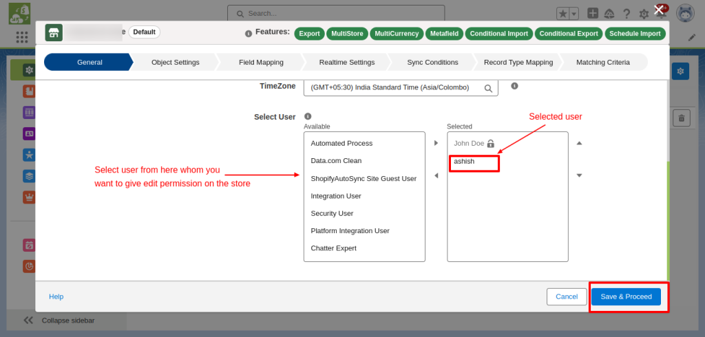 salesforce shopify configuration