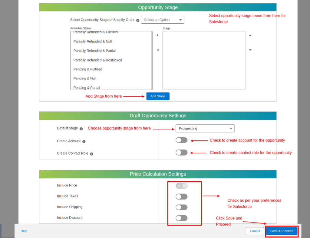 salesforce shopify configuration