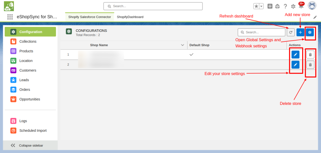 shopify salesforce connector