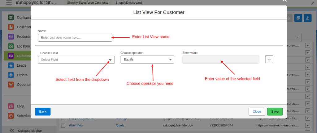 salesforce shopify connector