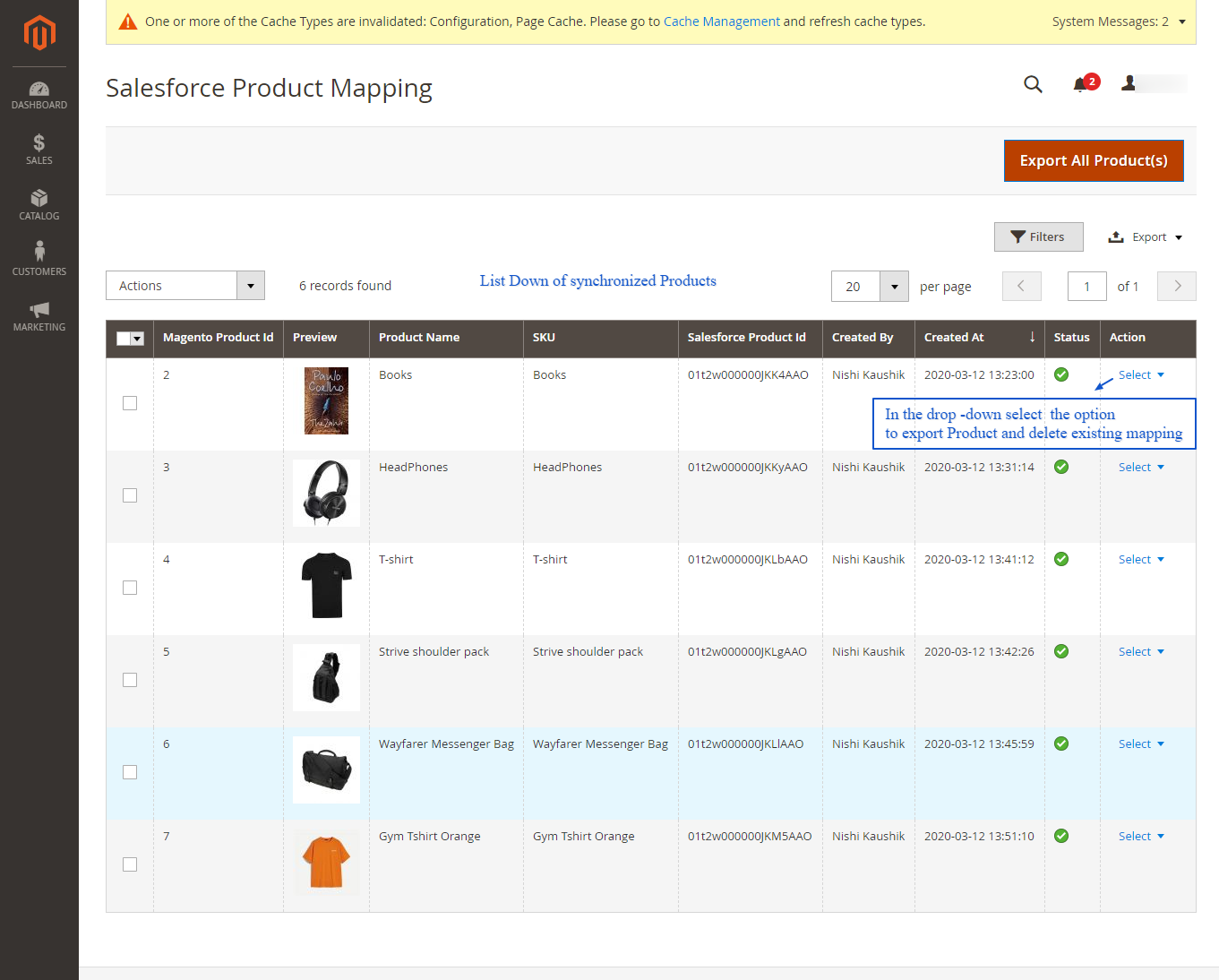 Product mapping Magento 2 Salesforce Integration