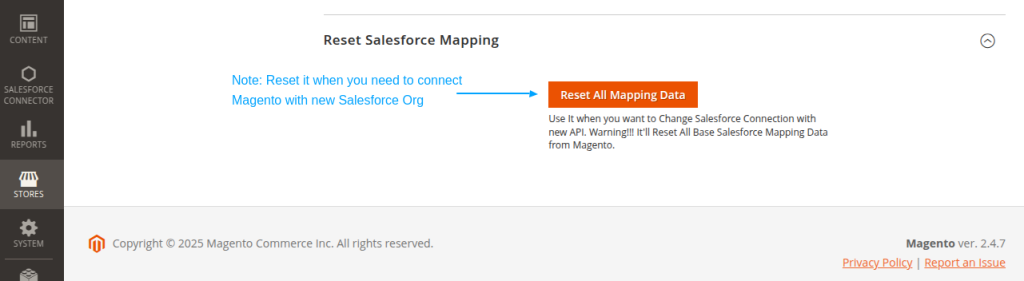 magento2 reset mapping