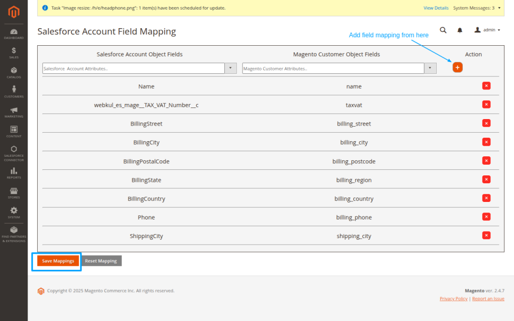 field mapping account