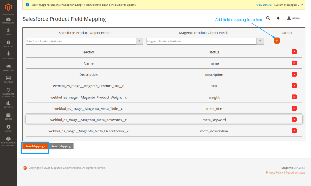 product field mapping 