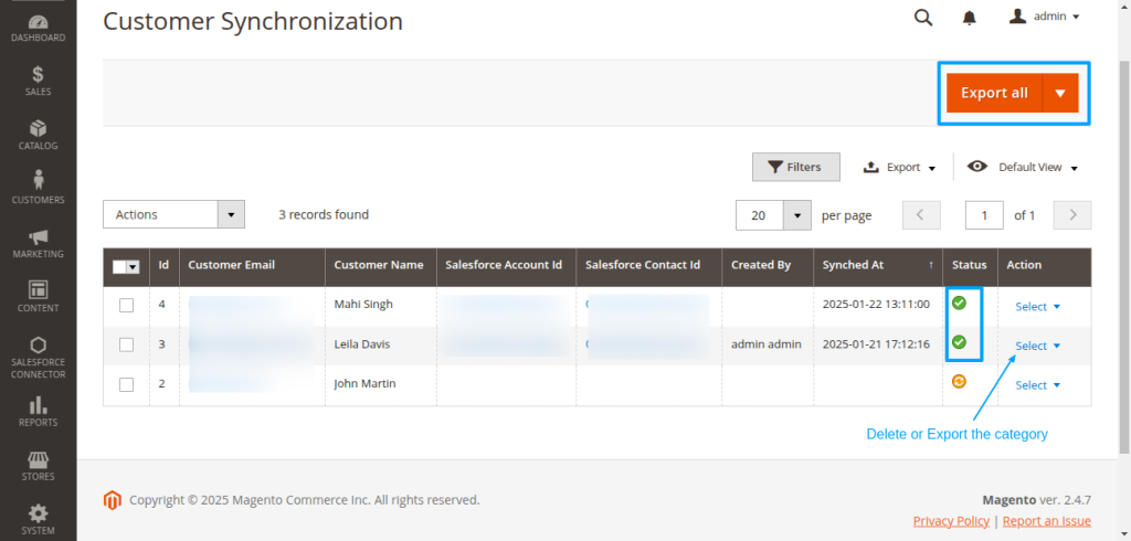 magento 2 sync customer