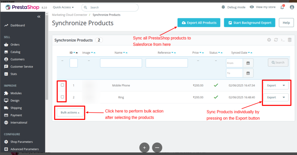 salesforce marketing cloud prestashop