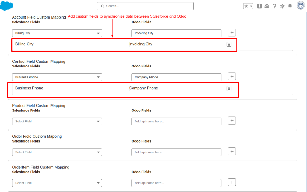 odoo config customfields