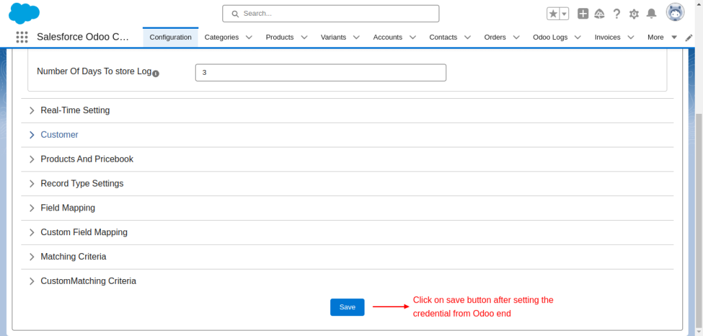 odoo salesforce connector configuration
