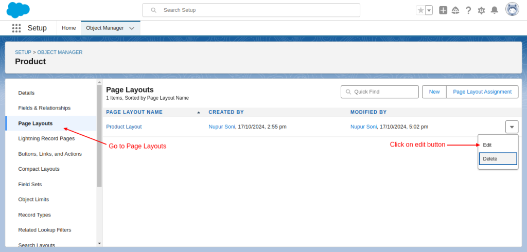 salesforce page layout
