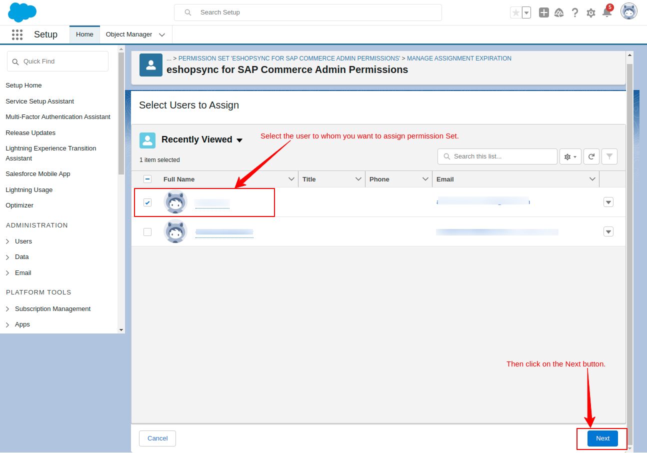 Select user for Permission-Sets-Salesforce