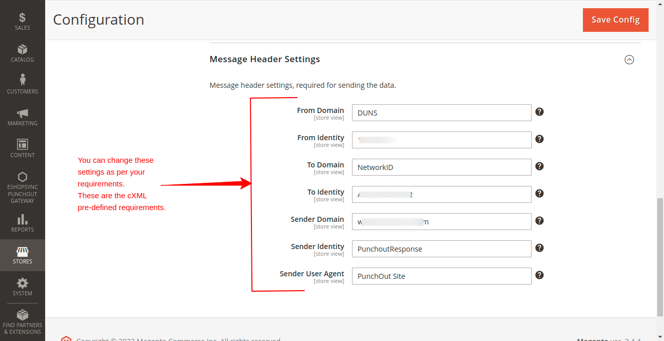 Message Header _ Settings _ Stores _ Magento Admin